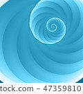 Cartoon illustration with blue spiral background for wallpaper design. Vector 47359810