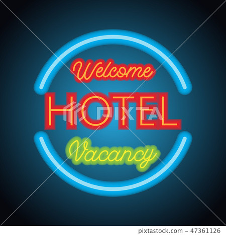 hotel motel neon sign plank. vector illustration hotel motel neon sign plank. vector illustration 47361126