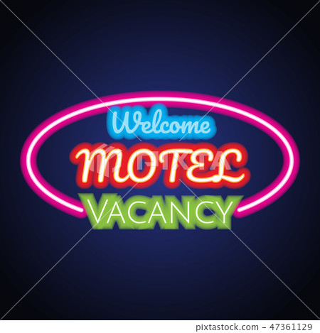 hotel motel neon sign plank. vector illustration hotel motel neon sign plank. vector illustration 47361129