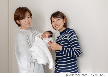 Two ladies mum friends and babies Two ladies mum friends and babies 47361652