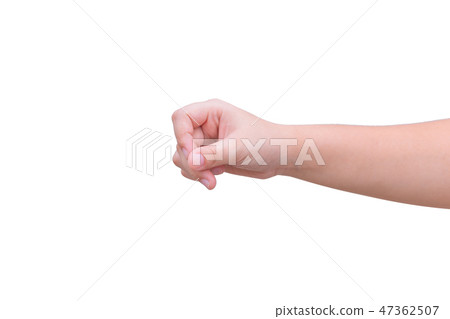Girl hand hold picking grab pen finger isolated Girl hand hold picking grab pen finger isolated 47362507