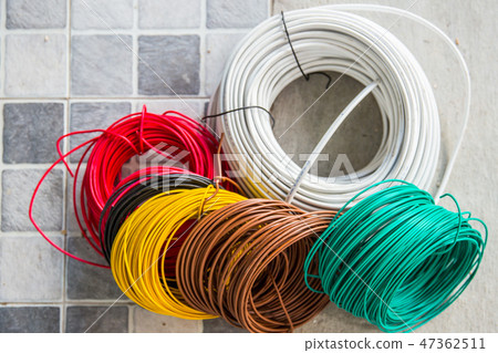 colorful row electricity cable 47362511