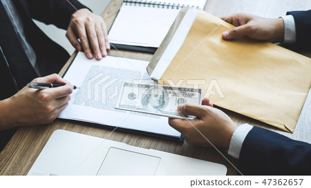 Dishonest cheating in business illegal money, Business man givin 47362657