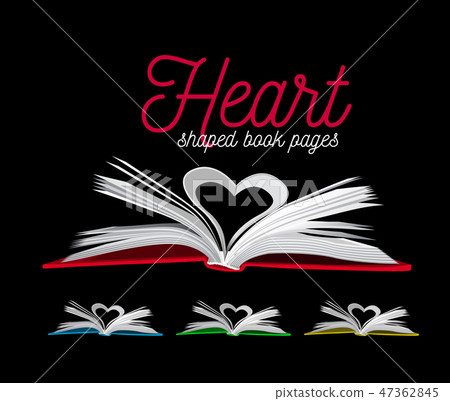Heart from book pages. Vector illustration on black Heart from book pages. Vector illustration on black 47362845