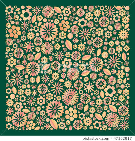 Pattern _ Japanese style flower pattern _ green - Stock Illustration ...