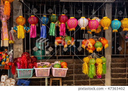 Colorful paper lantern decoration in Loy Kratong 47363402