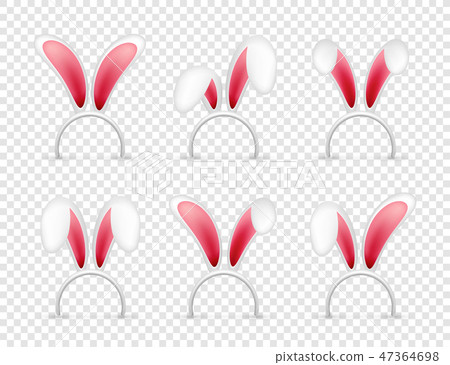 Easter bunny ears. Pink and white mask with rabbit ear. Spring seasonal cute hat. April, March Easter bunny ears. Pink and white mask with rabbit ear. Spring seasonal cute hat. April, March 47364698