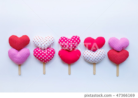 Valentine's hearts on white background. Valentine's hearts on white background. 47366169