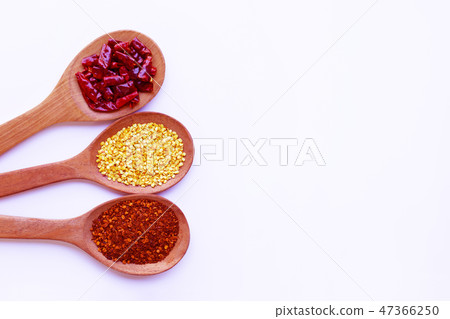 Hot chili pepper on white background. 47366250