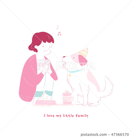 Companion animal line illustration Companion animal line illustration 47366570