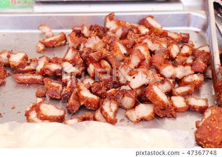 pork roast on street food pork roast on street food 47367748