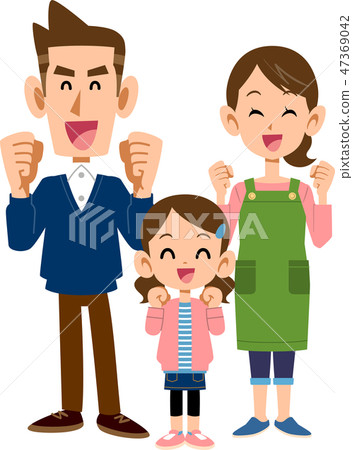 Three fun family members Parents and daughters 47369042