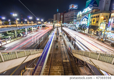 Night view of Nagasaki station Night view of Nagasaki station 47369398