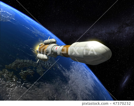地球CG日本旭日3D火箭 47370232