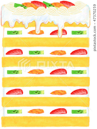 Cross section of fruit cake - Stock Illustration [47370259] - PIXTA