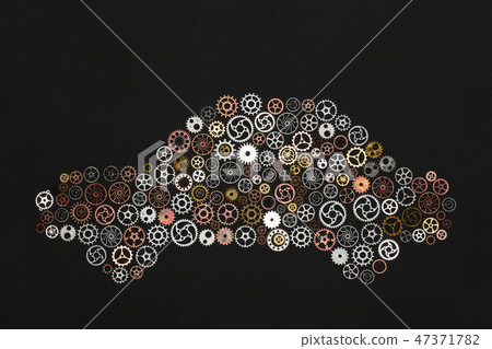 Car shape made out of cogwheels 47371782