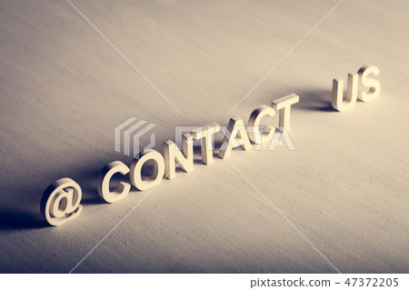 CONTACT US text made from white letters 47372205