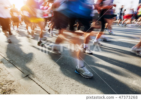 Marathon runners in motion. Running Marathon runners in motion. Running 47373268