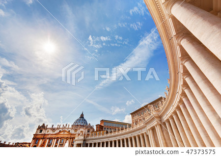 St. Peter's Basilica colonnades, columns in Vatican City. St. Peter's Basilica colonnades, columns in Vatican City. 47373575