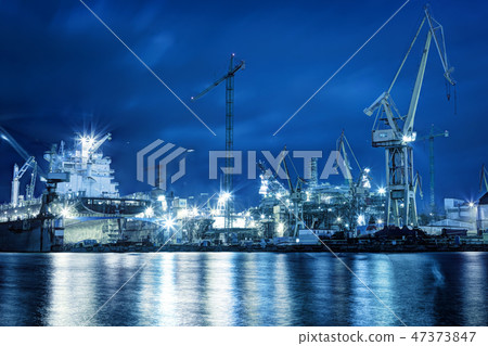 Shipyard at work, ship repair, freight. Industrial Shipyard at work, ship repair, freight. Industrial 47373847
