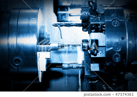 Industrial CNC drilling and boring machine at work 47374361