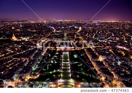 Paris panorama, France at night. 47374363