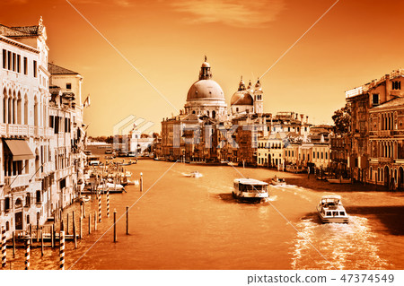 Venice, Italy. Grand Canal and Basilica Santa Maria della Salute Venice, Italy. Grand Canal and Basilica Santa Maria della Salute 47374549