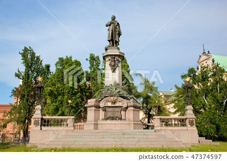 Adam Mickiewicz Monument in Warsaw, Poland 47374597