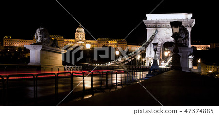 Buda Castle and Chain Bridge. Budapest, Hungary 47374885