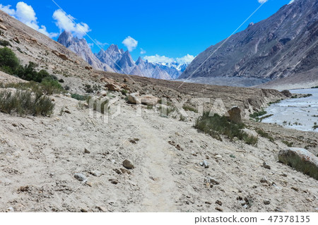 Landscape of K2 trekking trail in Karakoram range, Landscape of K2 trekking trail in Karakoram range, 47378135