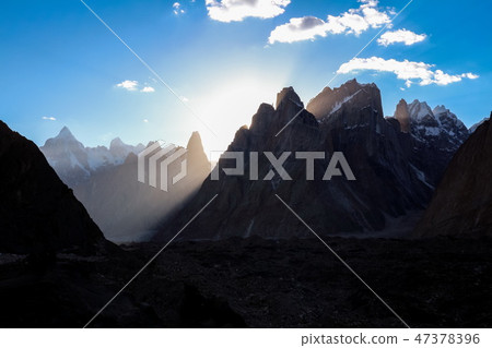 K2 and Broad Peak from Concordia in the Karakorum K2 and Broad Peak from Concordia in the Karakorum 47378396