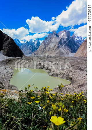 Trango tower family in Karakoram range, K2 Base Ca 47378615
