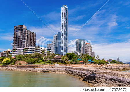 Luxury beachfront condominium buildings Luxury beachfront condominium buildings 47378672