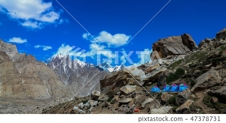 Great trango tower at Khobutse camp, K2 trek, Paki 47378731