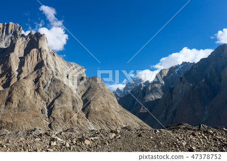 Great trango tower at Khobutse camp, K2 trek, Paki 47378752