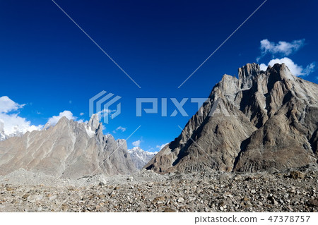 Great trango tower at Khobutse camp, K2 trek, Paki 47378757