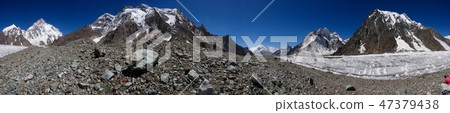 K2 and Broad Peak from Concordia in the Karakorum K2 and Broad Peak from Concordia in the Karakorum 47379438