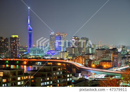 Fukuoka City Fukuoka Tower Night view Fukuoka City Fukuoka Tower Night view 47379911