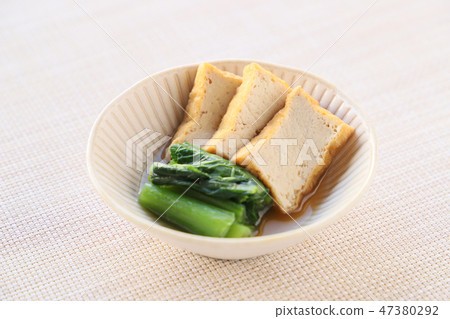 Deep-fried and boiled komatsuna 47380292