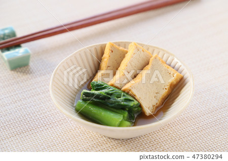 Deep-fried and boiled komatsuna Deep-fried and boiled komatsuna 47380294