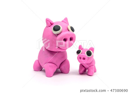 play doh Family Pig on white background 47380690
