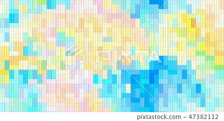 Colorful and delicate Lego mosaic closeup material texture background, top view (seamless connection, high resolution 3D CG rendering ∕ coloring illustration) 47382112