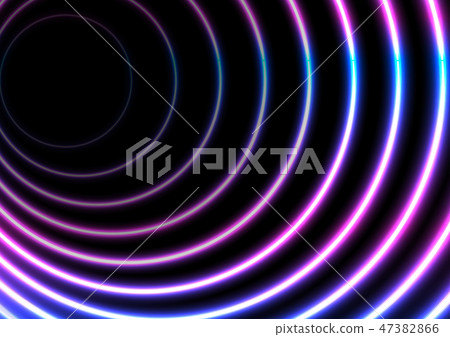 Blue ultraviolet neon glowing circles background - Stock Illustration ...
