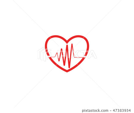 Heart beat wave logo line vector Heart beat wave logo line vector 47383934