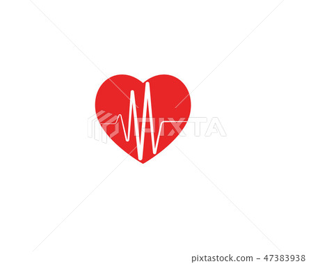 Heart beat wave logo line vector - Stock Illustration [47383938] - PIXTA