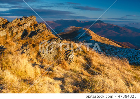 Sunset over Bieszczady Mountains Sunset over Bieszczady Mountains 47384323