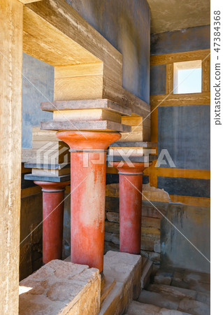 Interior of the of Minoan palace of Knossos Interior of the of Minoan palace of Knossos 47384368