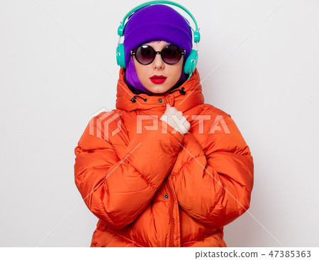style girl listen music in headphones style girl listen music in headphones 47385363
