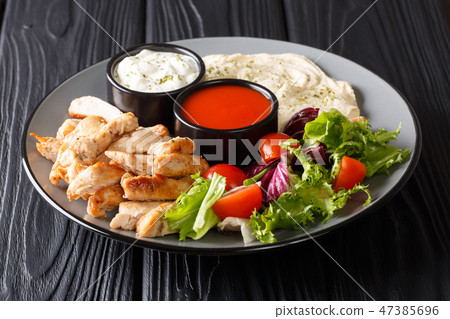 shawarma bowl with chicken, hummus shawarma bowl with chicken, hummus 47385696