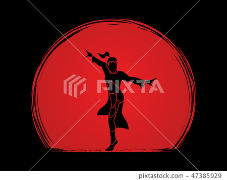 Kung Fu fighting action graphic vector. Kung Fu fighting action graphic vector. 47385929